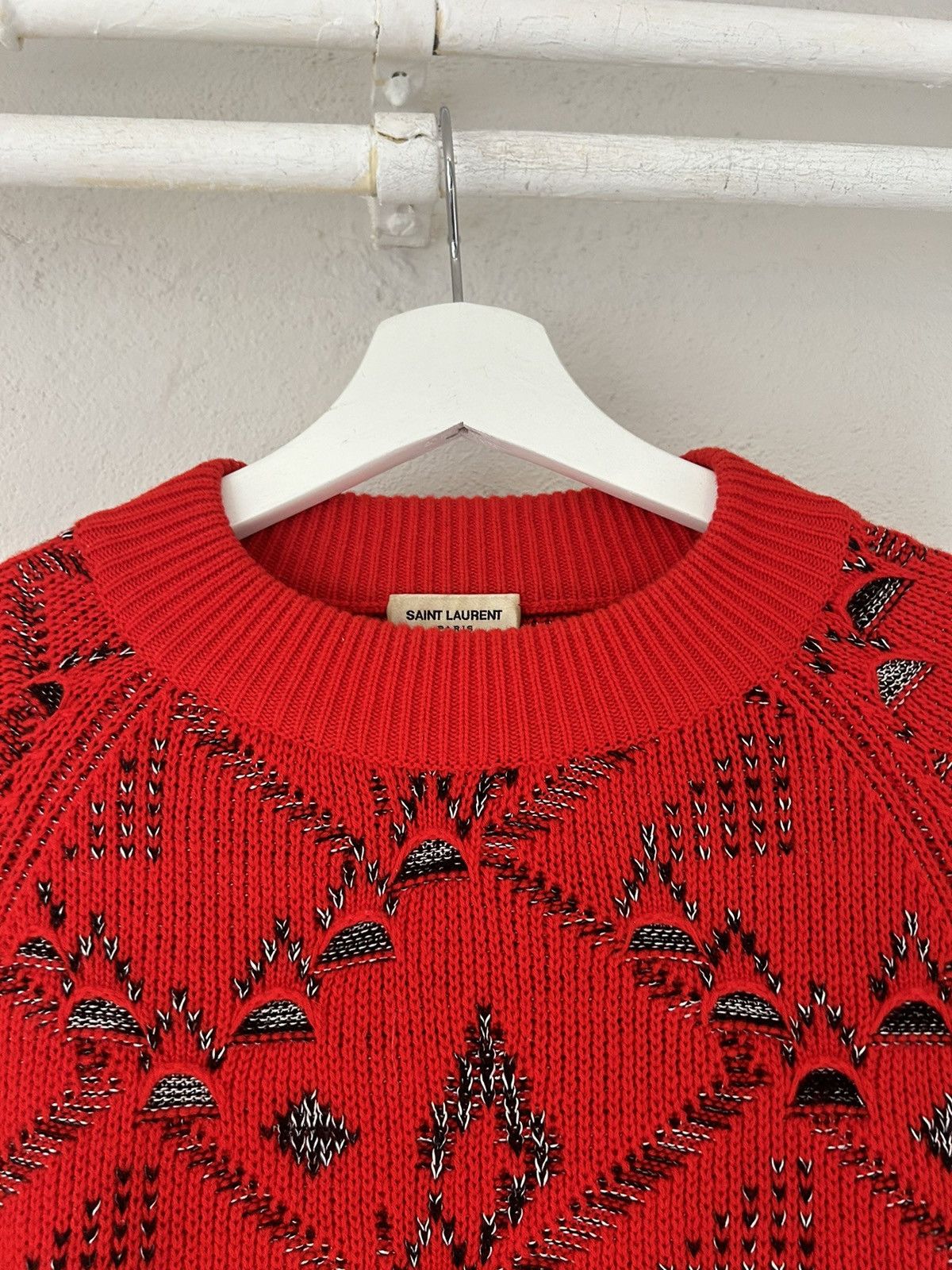 Saint Laurent Paris Wool/Cashmere Blend Jacquard Sweater Size US S / EU 44-46 / 1 - 3 Thumbnail