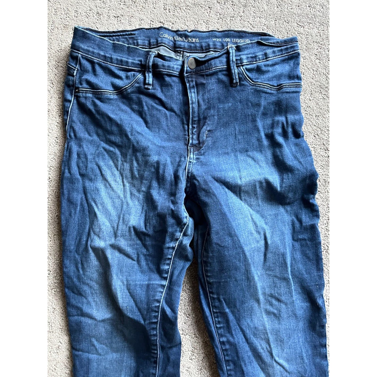 Calvin Klein VINTAGE? (No) Calvin Klein Jeans Leggings Women's Skinny Mid Rise Blue 30 Regular Size W30 L00 Adult Women Jeans Skinny 90s Style? Size 30" / US 8 / IT 44 - 2 Thumbnail