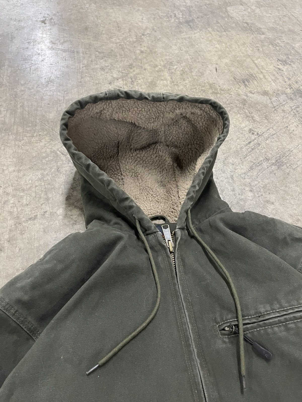Carhartt × Vintage Carhartt style forest green canvas Sherpa lined workwear Size US L / EU 52-54 / 3 - 6 Thumbnail
