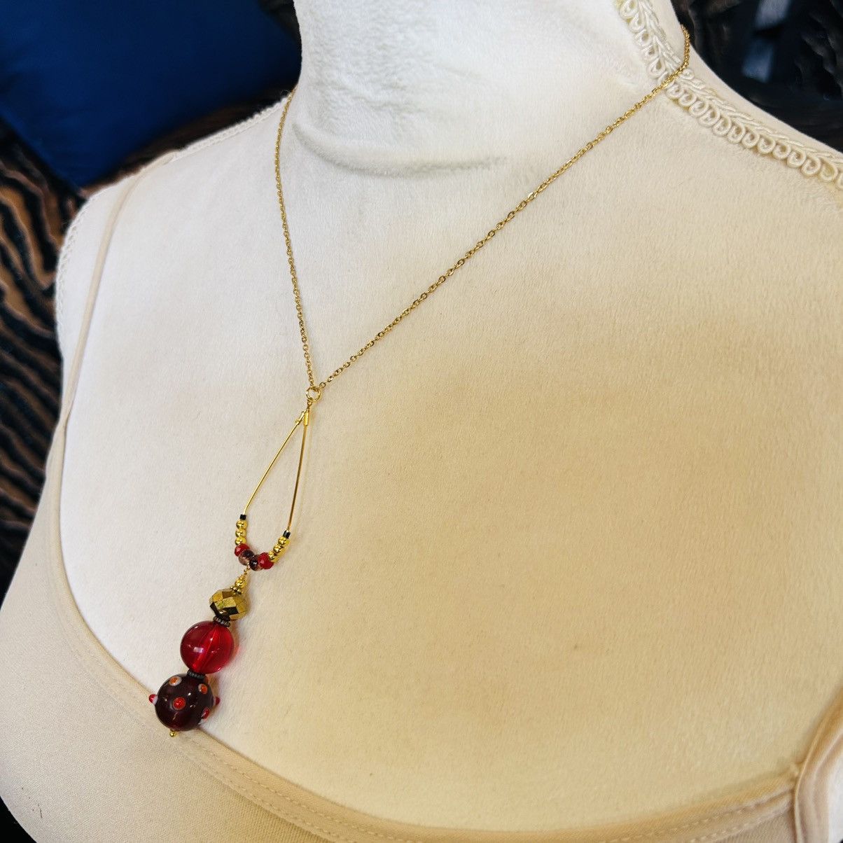 Handmade Handcrafted vintage bead changeable charm pendant necklace Size ONE SIZE - 4 Thumbnail