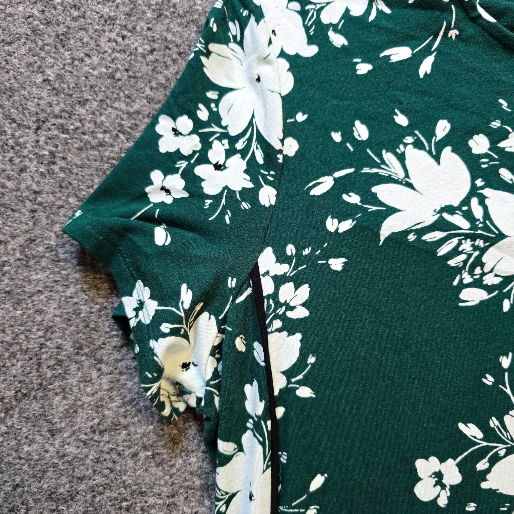 J. Jill J Jill Dress Women PS Green Floral Wearever A-Line Stretch Casual Short Sleeve Round Neck Petite Size S / US 4 / IT 40 - 3 Thumbnail