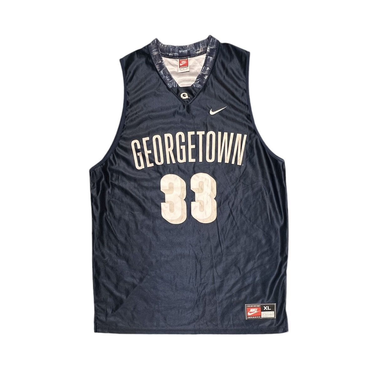 Nike × Vintage Vintage 90s GEORGETOWN University HOYAS Basketball Jersey 33 Size US XL / EU 56 / 4 - 1 Thumbnail