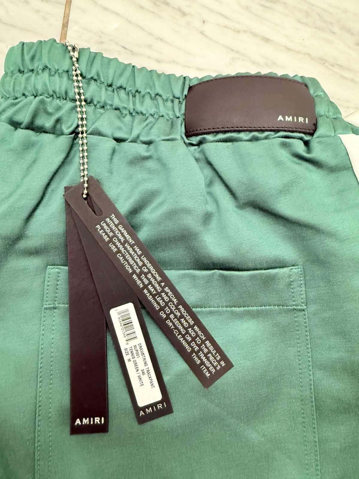 Amiri Amiri MA Logo Track Pants Satin Green M Size US 32 / EU 48 - 6 Thumbnail