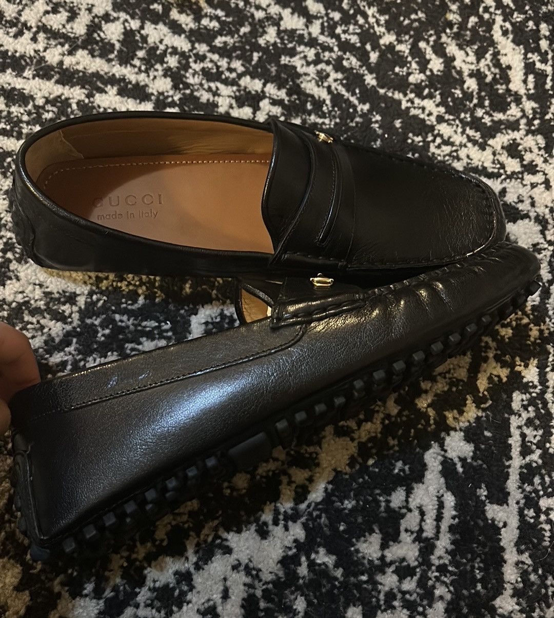Gucci Gucci Men Gommino Driver Loafers with Half Horsebit Black Size US 9 / EU 42 - 3 Thumbnail