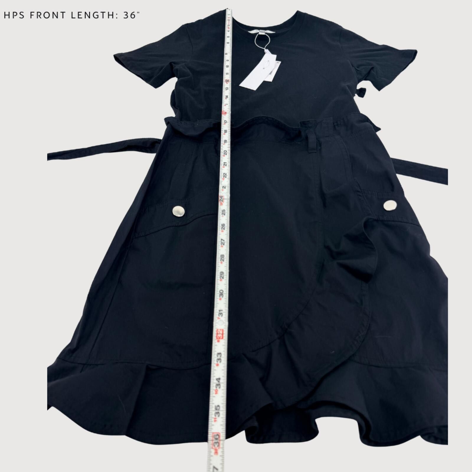 Other Derek Lam 10 Crosby Hudson Mixed Media T-Shirt Dress Black 4 Size S / US 4 / IT 40 - 6 Thumbnail