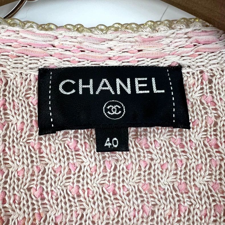 Chanel Chanel Cherry blossom pink knitted cardigan coat Size S / US 4 / IT 40 - 4 Thumbnail