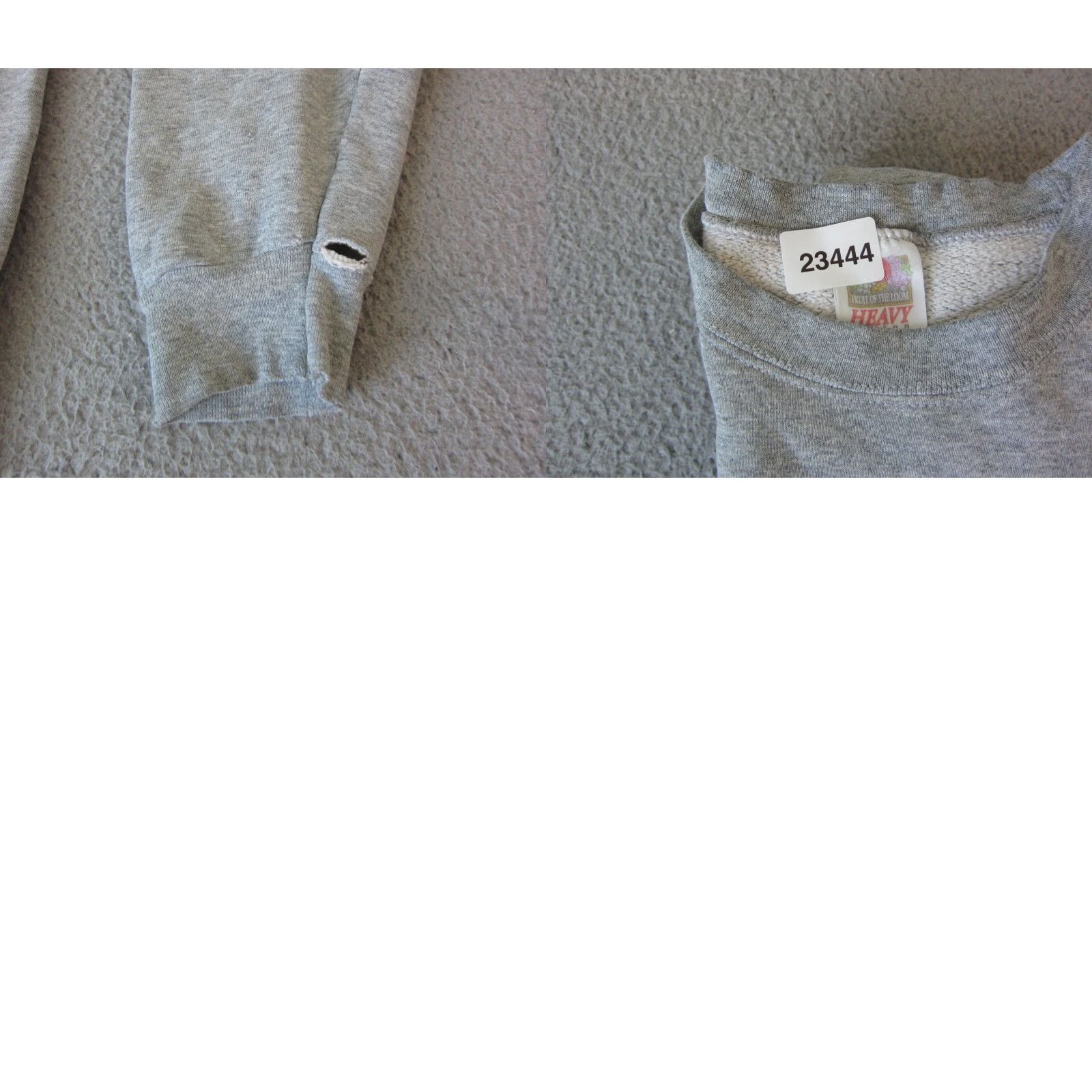Fruit Of The Loom VINTAGE Fruit of the Loom Sweatshirt Mens L Gray 90s Distress Cycling Patch Crew Neck Pullover Cotton Polyester Fleece Size US L / EU 52-54 / 3 - 9 Thumbnail