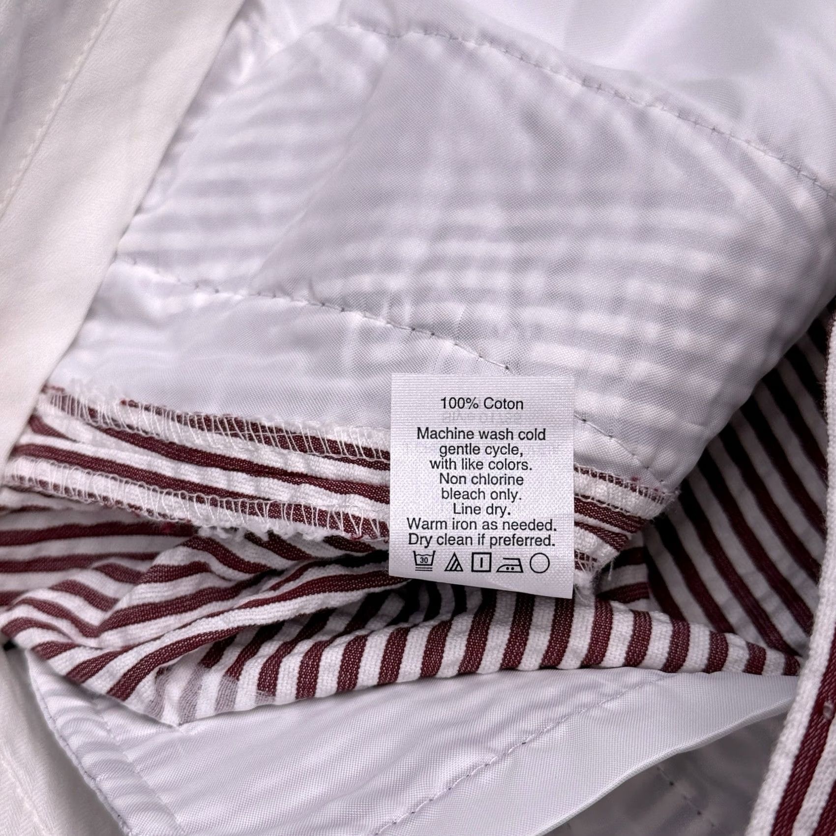 J.Crew J.CREW Capri Pants Womens 6P Seersucker Striped Zip Flat Front Cotton White Tapered Leg 23.5 Inseam Vintage No Size 28" / US 6 / IT 42 - 6 Thumbnail