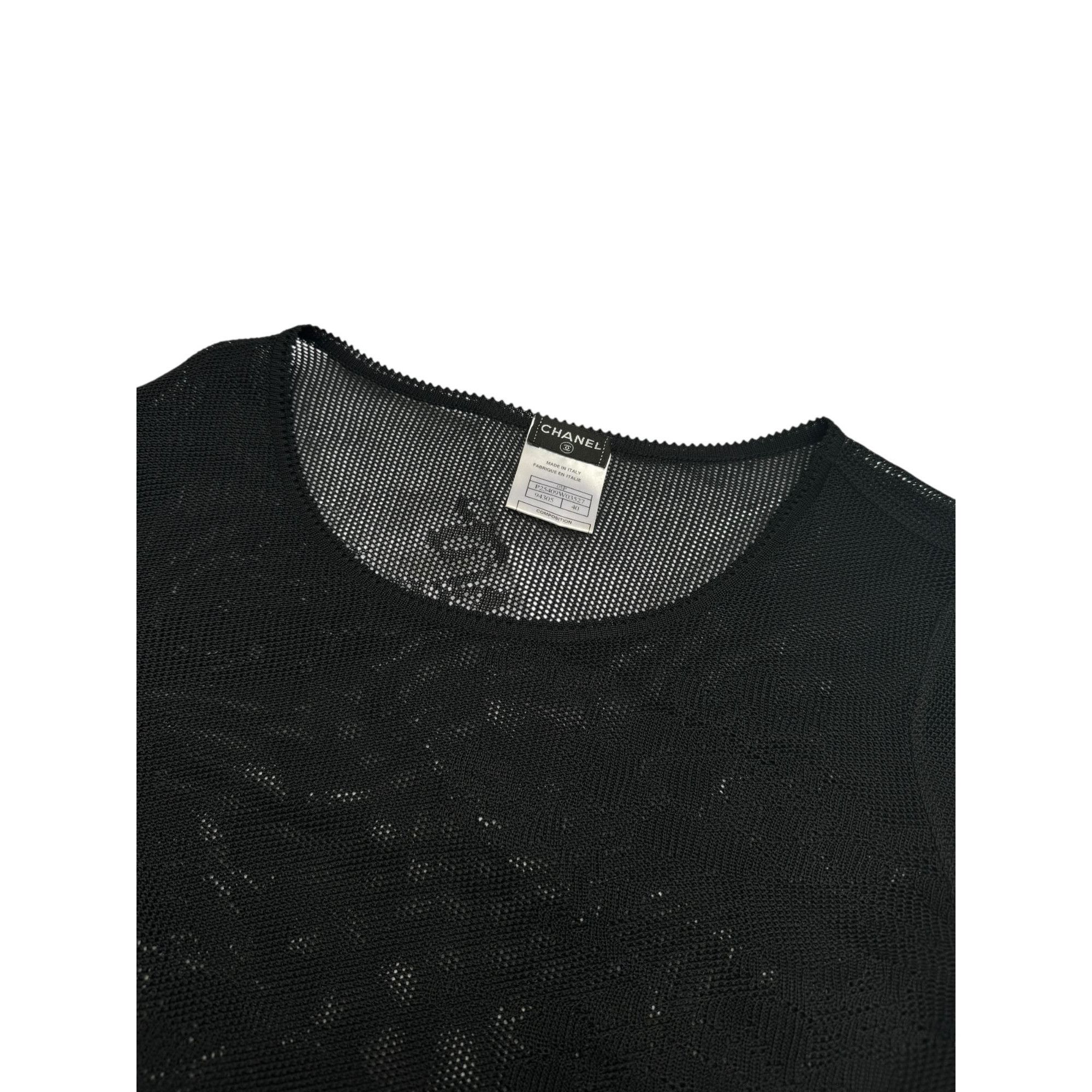 Chanel S/S 2005 Black Floral Lace Balloon-Sleeve Top Size M / US 6-8 / IT 42-44 - 6 Thumbnail