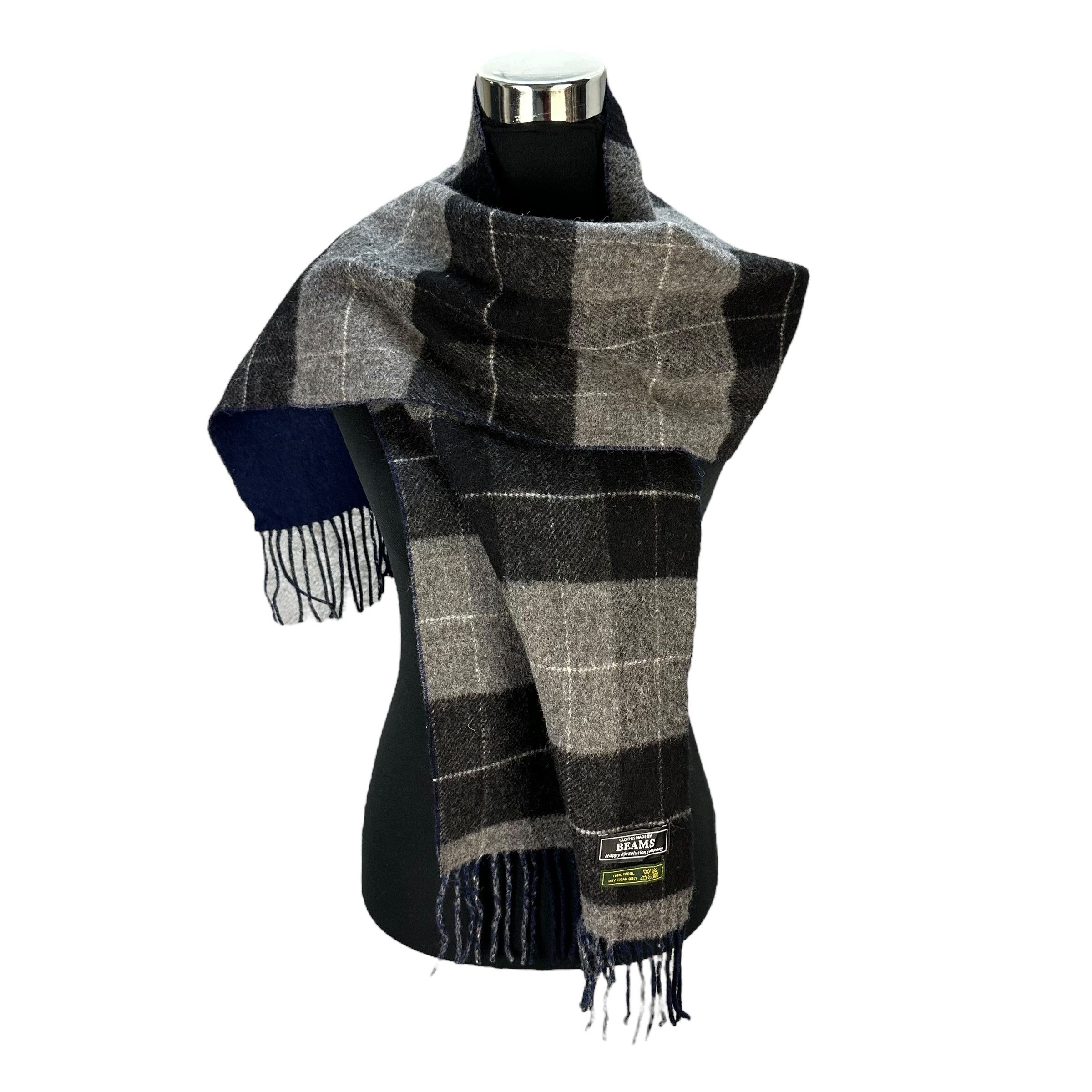Beams Plus BEAMS Checked Wool Muffler Neckwear Scarf #A68-1641 Size ONE SIZE - 1 Thumbnail