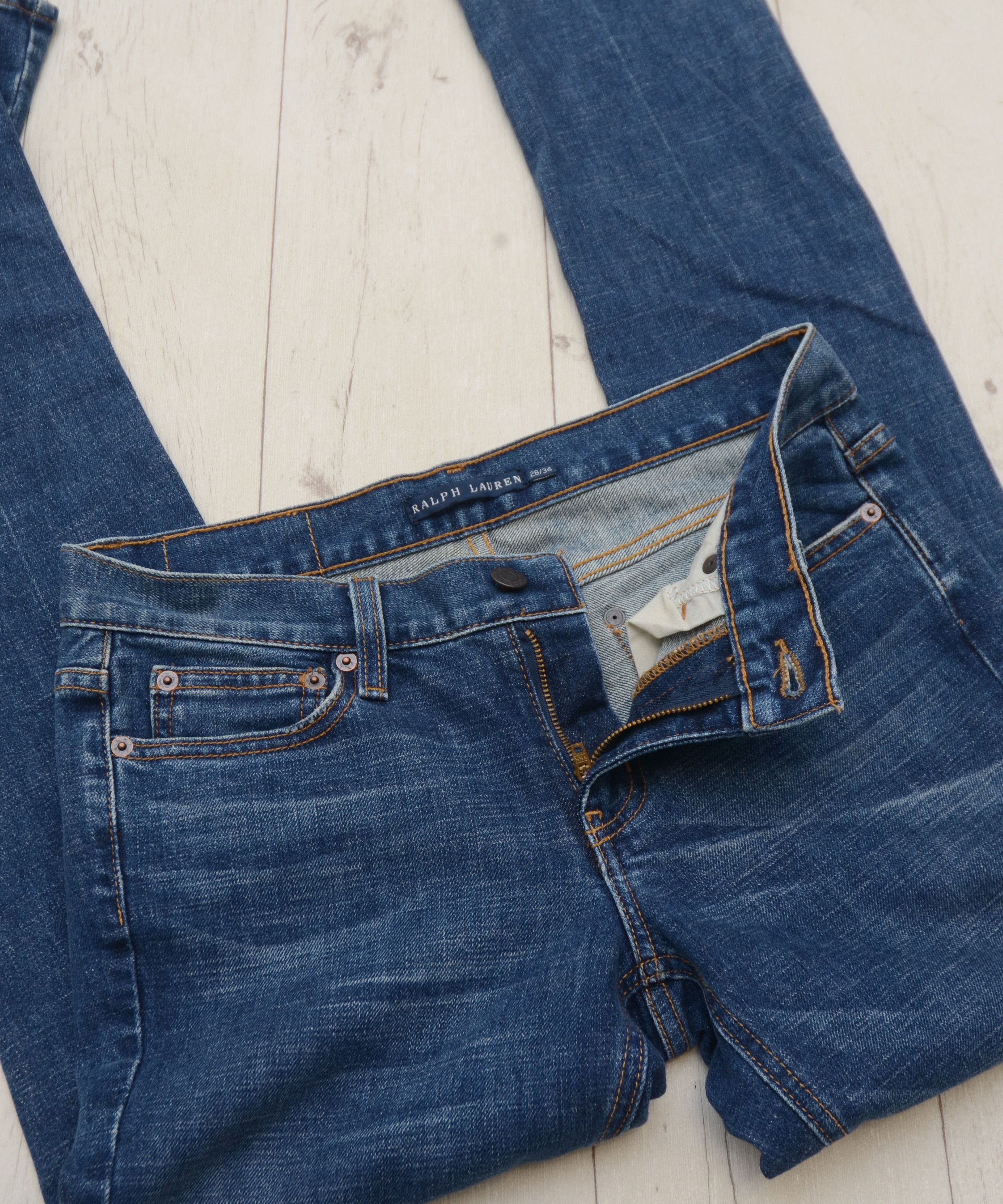 Polo Ralph Lauren × Vintage Vintage Flared Polo Ralph Lauren Dungarees Denim Pants Y2K Size 28" / US 6 / IT 42 - 12 Thumbnail