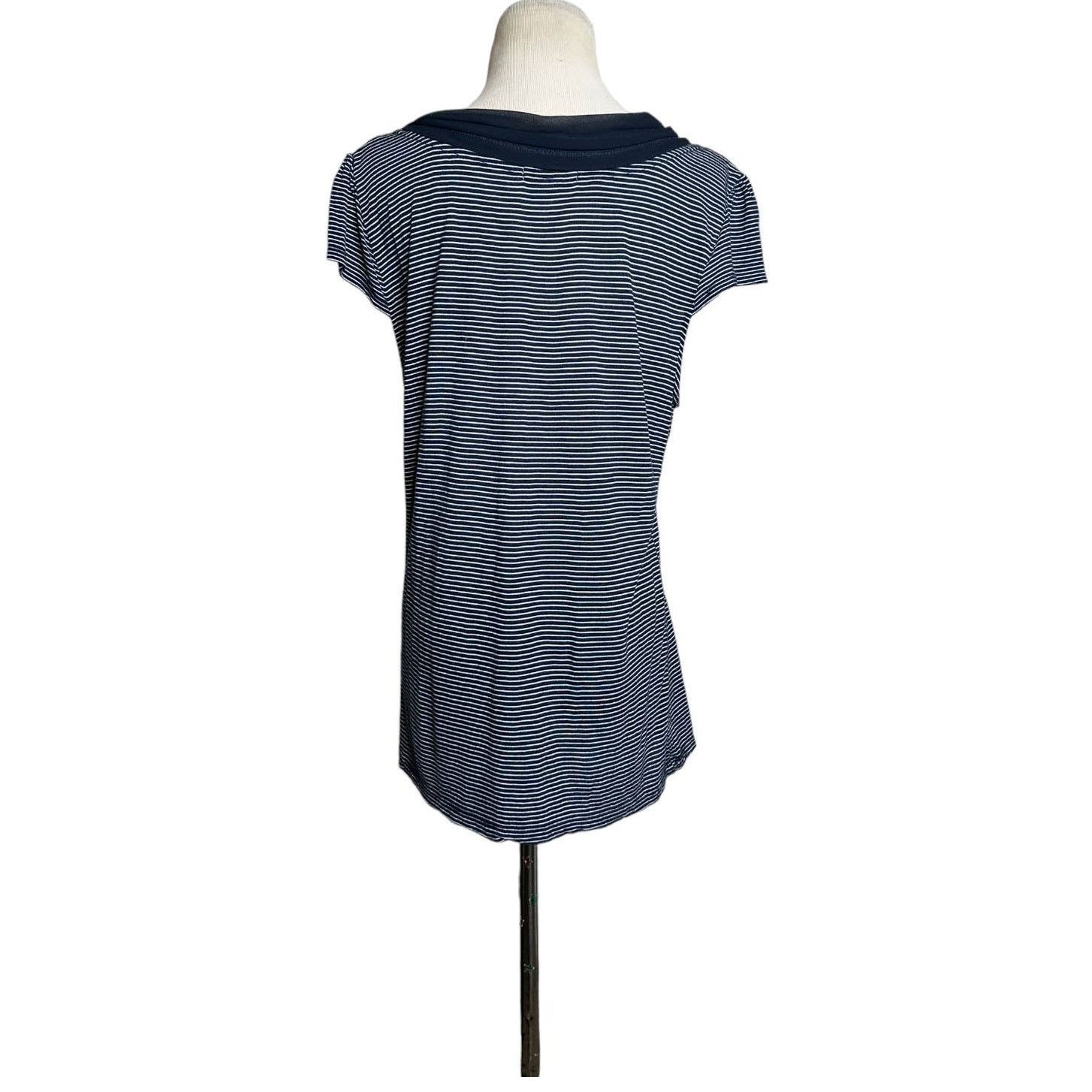 H&M H&M striped short sleeves boat neck top size Large Size L / US 10 / IT 46 - 2 Thumbnail