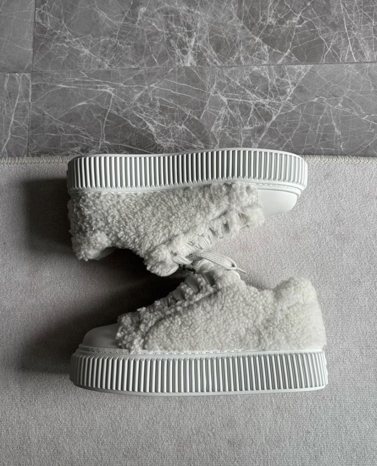 Miu Miu MiuMiu popular style furry platform biscuit shoes K6 Size US 6 / IT 36 - 8 Thumbnail