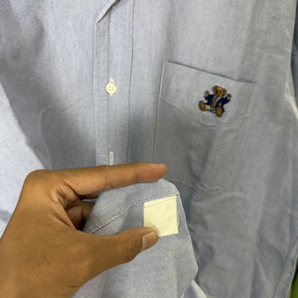 Polo Ralph Lauren POLO RALPH LAUREN bear oxford blue button up shirt Size US XL / EU 56 / 4 - 5 Thumbnail
