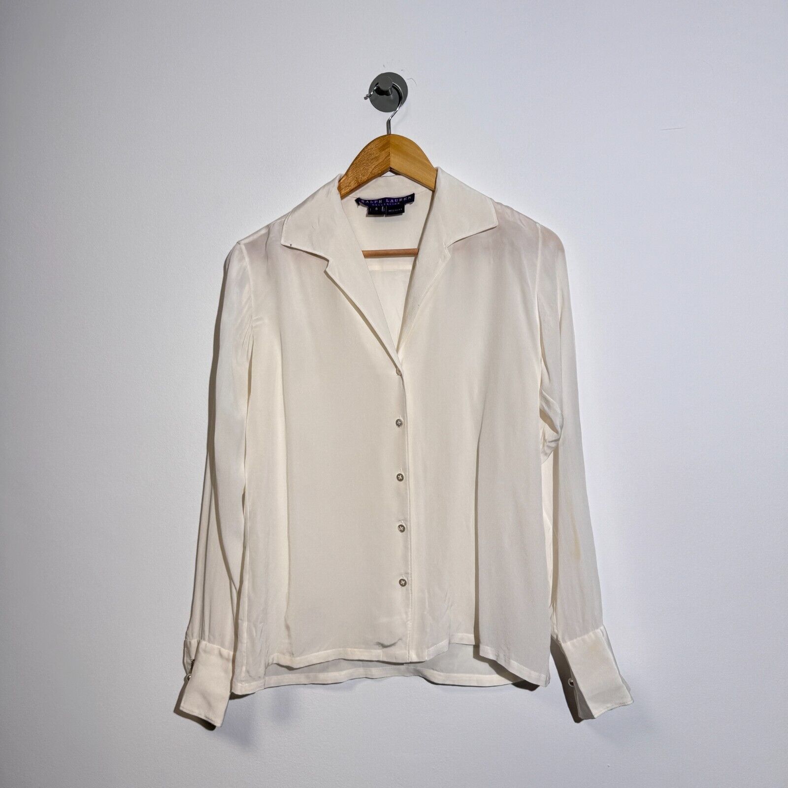 Lauren Ralph Lauren × Vintage Ralph Lauren Purple Label Women's White Silk Shirt Size 6US Size US S / EU 44-46 / 1 - 3 Thumbnail