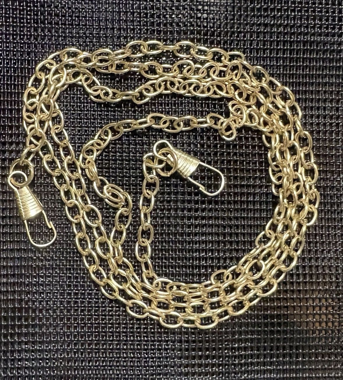 Other 10K Plated Ribbed Oval Link Chain With Double Clasp Size 46 - 1 Thumbnail