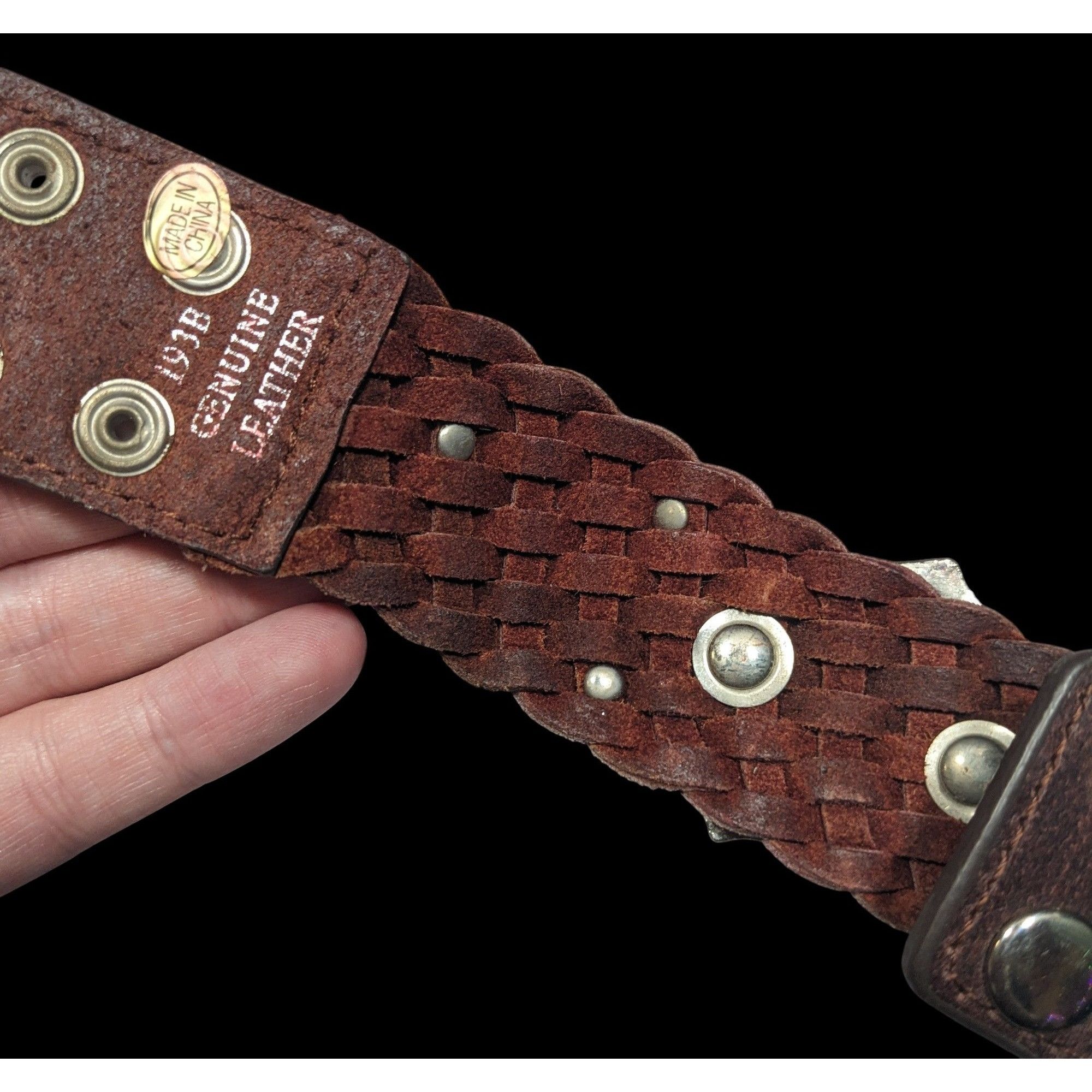 Other Cowgirl Glam Floral Braided Leather Rhinestone Bracelet Size ONE SIZE - 3 Thumbnail