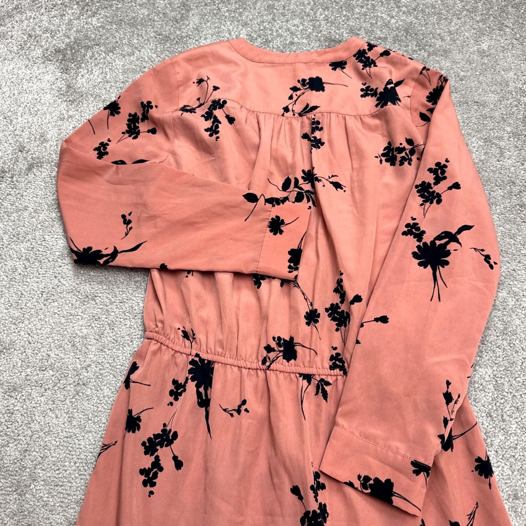 Missguided Joie Acey Floral Ruffle Mini Dress Women Medium Pink Black Long Sleeve Button Up Size S / US 4 / IT 40 - 4 Thumbnail