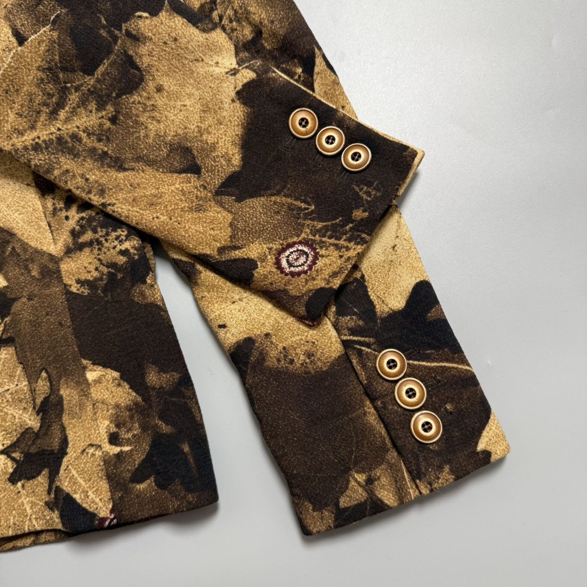Moschino Moschino Brown Floral Pattern Wool blazer- 90s Size M / US 6-8 / IT 42-44 - 9 Thumbnail