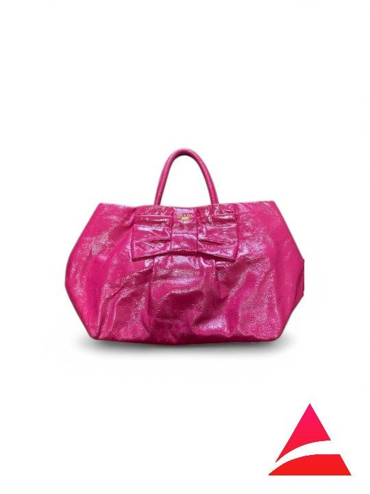 Prada Prada - Ribbon Pink Handbag Tote Leather Nappa Gold Hardware Size ONE SIZE - 1 Thumbnail
