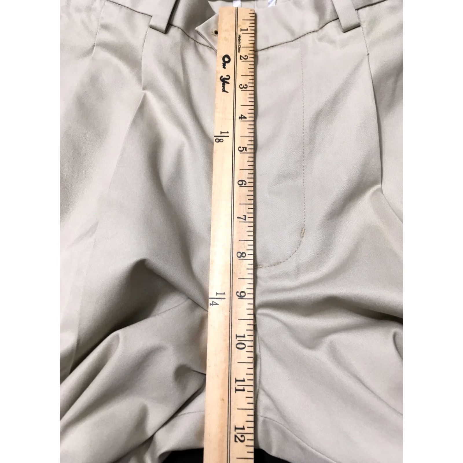 Nordstrom John W Nordstrom Pants Mens Tag 33 x29 Khaki Pleated Wrinkle Free staining Size US 33 - 3 Thumbnail