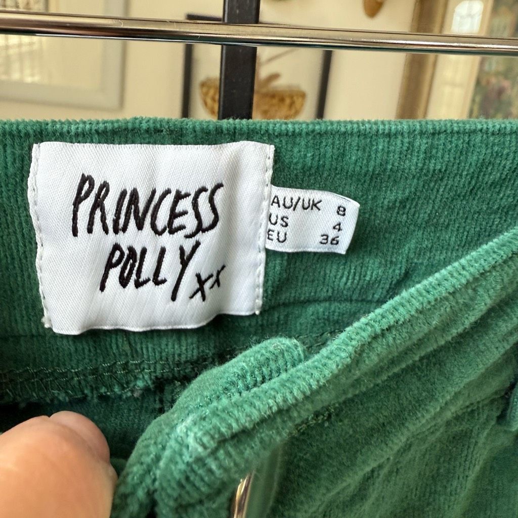 PRINCESS POLLY Princess Polly Nadia Fine Wale Corduroy Pants Green $66 4 Size 27" / US 4 / IT 40 - 5 Thumbnail