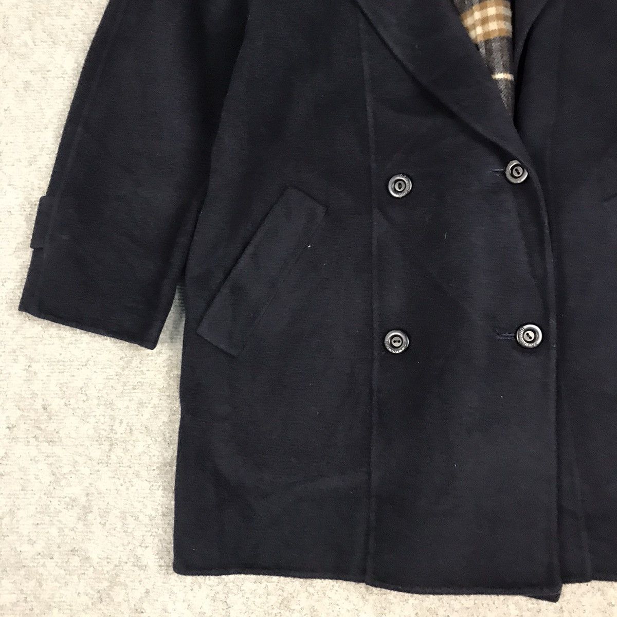 Burberry VINTAGE BURBERRY NAVY WOOL DOUBLE BREASTED COAT JACKET Size US M / EU 48-50 / 2 - 3 Thumbnail