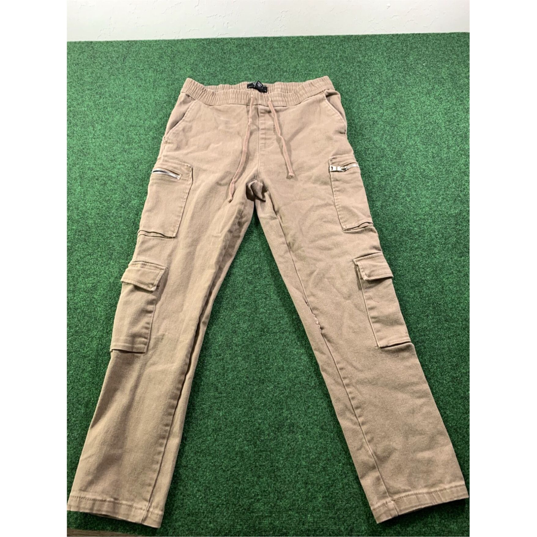 Forever 21 Forever 21 Cargo Pants Denim Pull On Denim Drawstring Size L Size US 33 - 1 Thumbnail