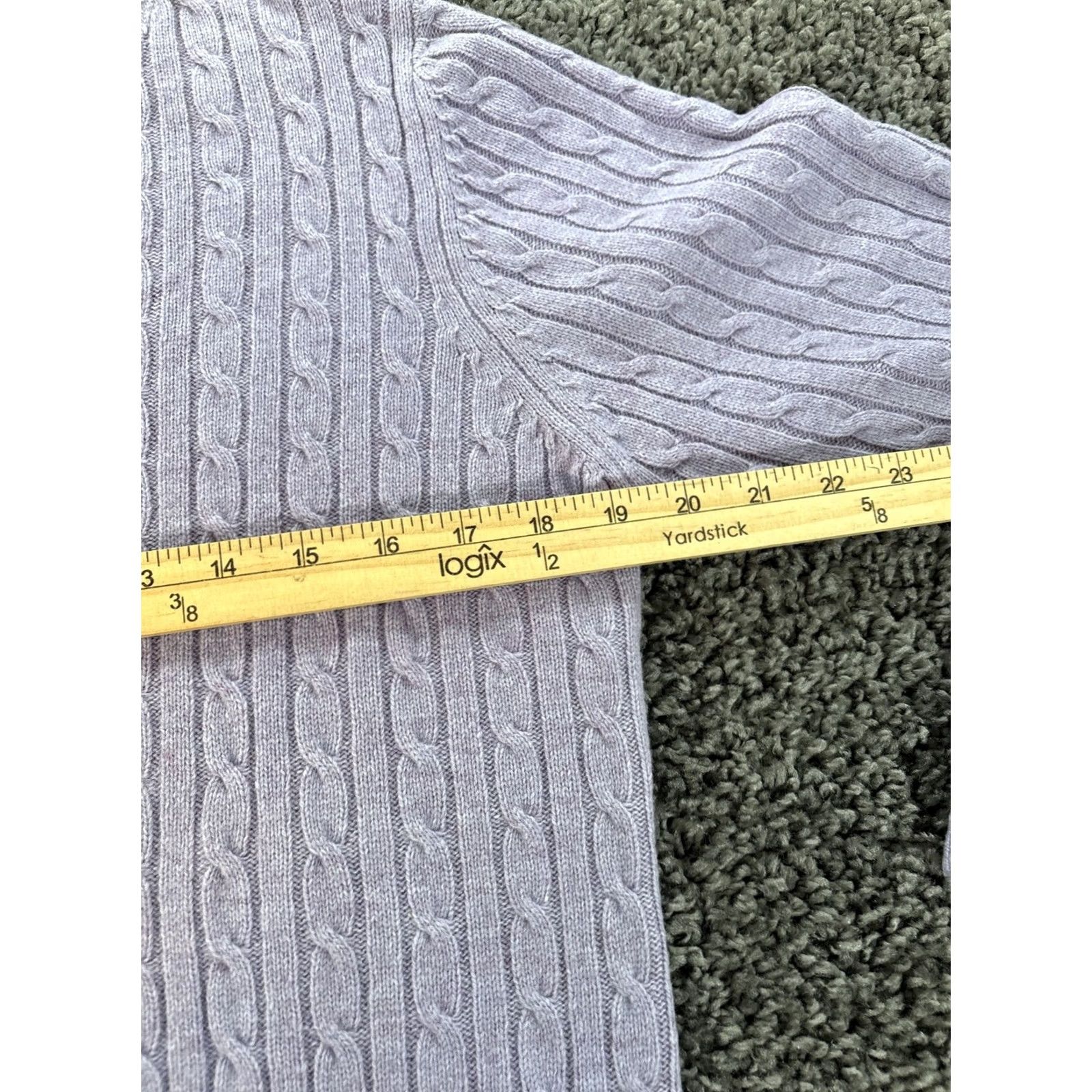 Vintage L.L. Bean Sweater Womens M Purple Cable-Knit Raglan Sleeve Pullover Knit Wool Nylon Classic Nautical Outdoor Preppy Fall Winter Spring Size M / US 6-8 / IT 42-44 - 3 Thumbnail