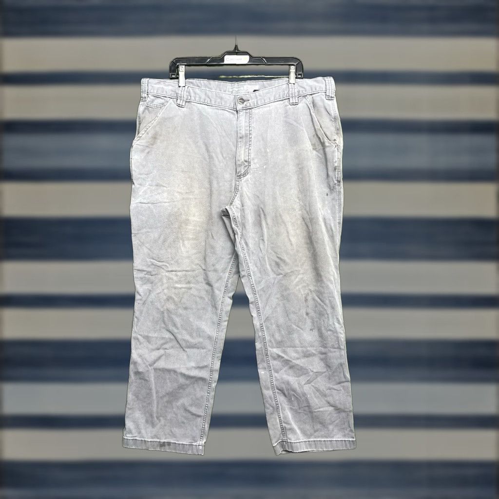 Carhartt VINTAGE Carhartt Carpenter Pants Mens 42x30 Gray Rugged Flex Canvas Work Relaxed Fit Y2K Size US 42 / EU 58 - 1 Thumbnail