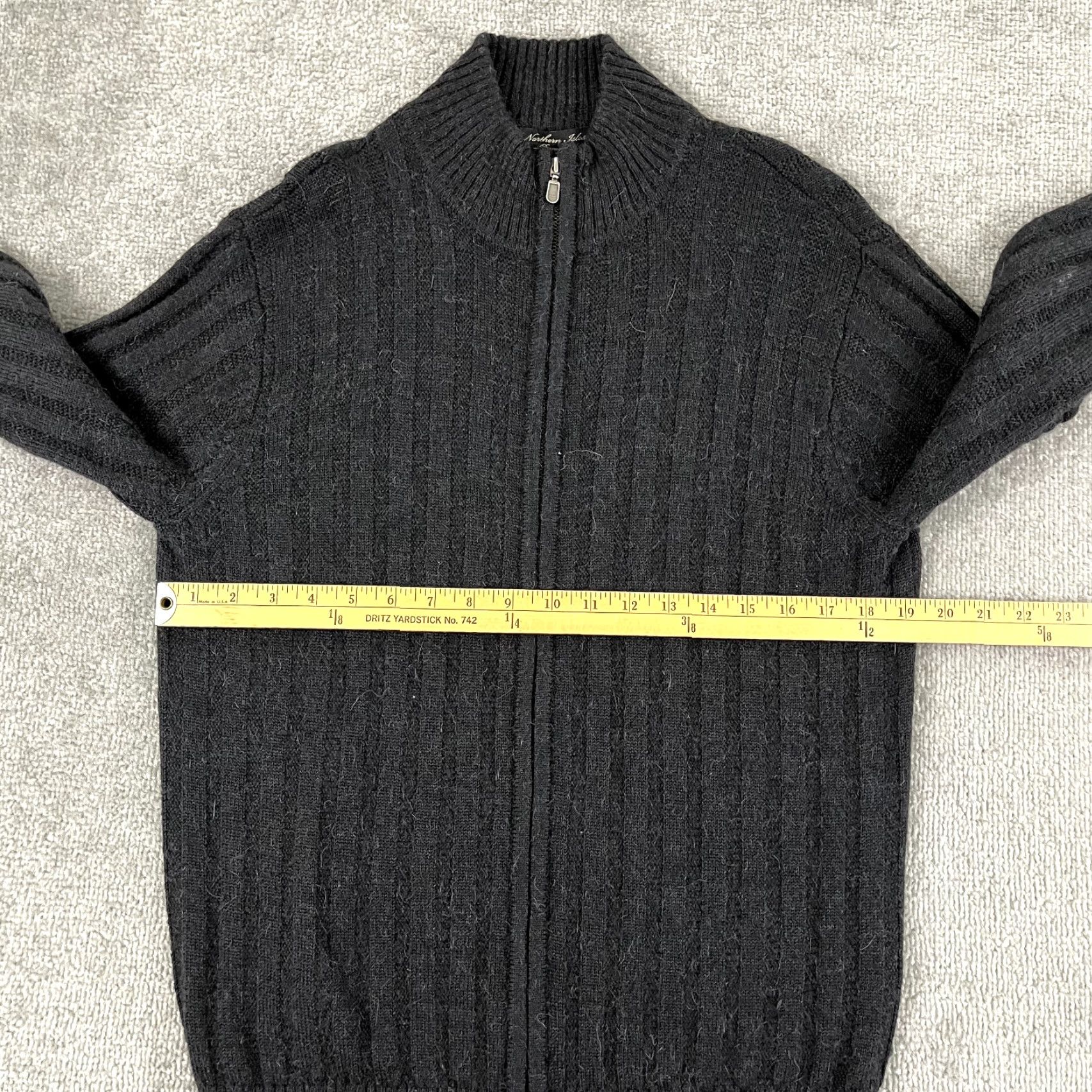 Vintage NORTHERN ISLES Sweater Mens Small Gray Knit Full Zip Jumper Wool Alpaca Blend Size US S / EU 44-46 / 1 - 5 Thumbnail
