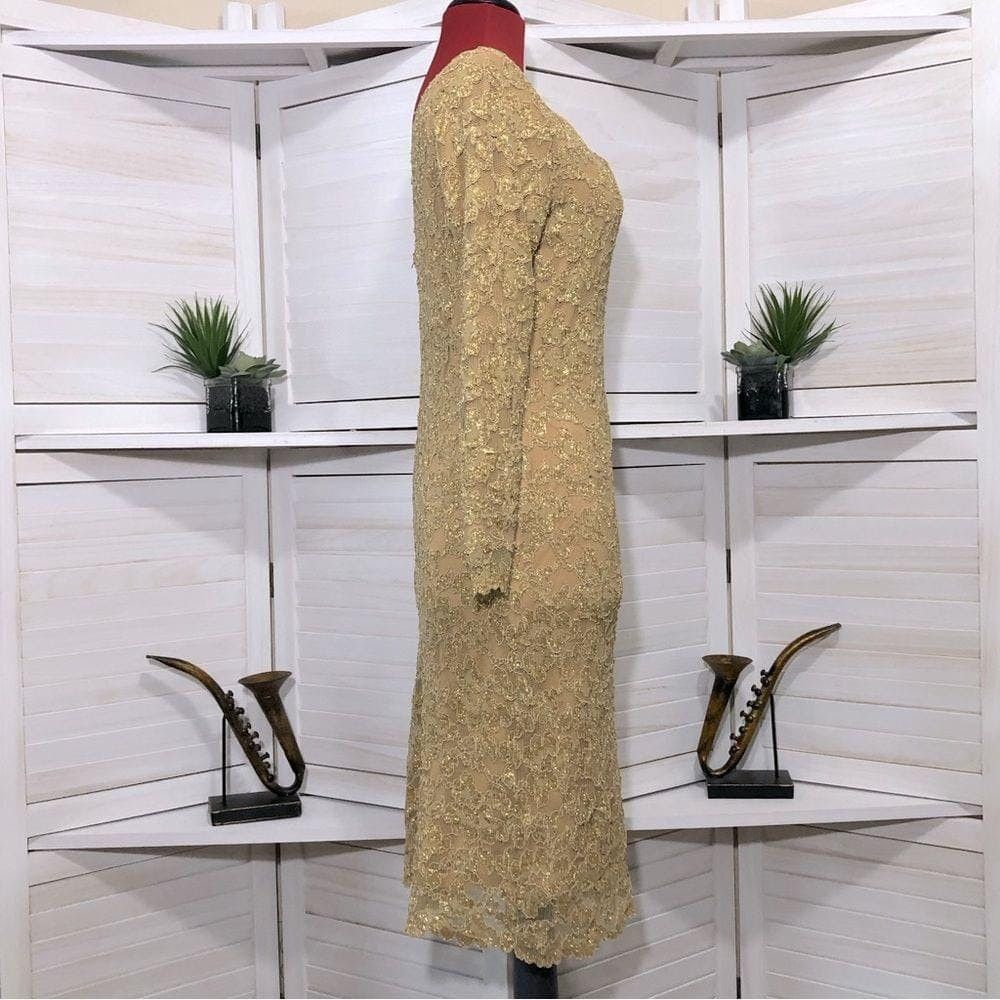 Vintage Molly Malloy All That Jazz 80s golden cocktail party dress S Size S / US 4 / IT 40 - 6 Thumbnail