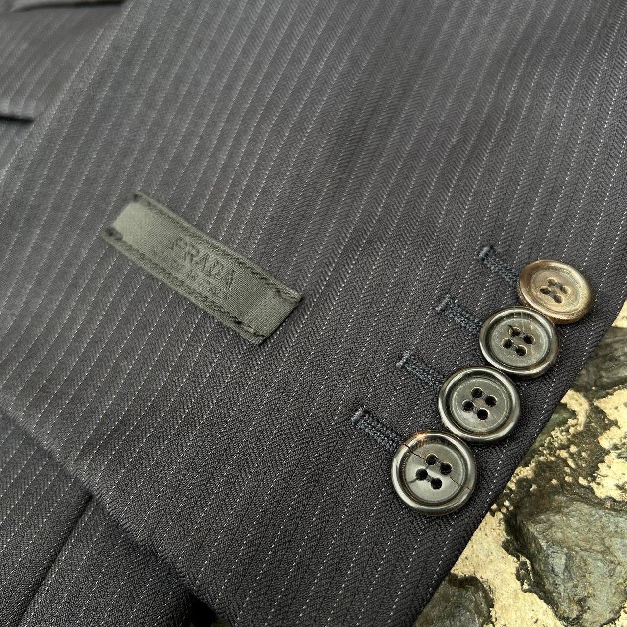 Prada Early 2000s Sleeve Tag Pinstripe Wool Menswear Set