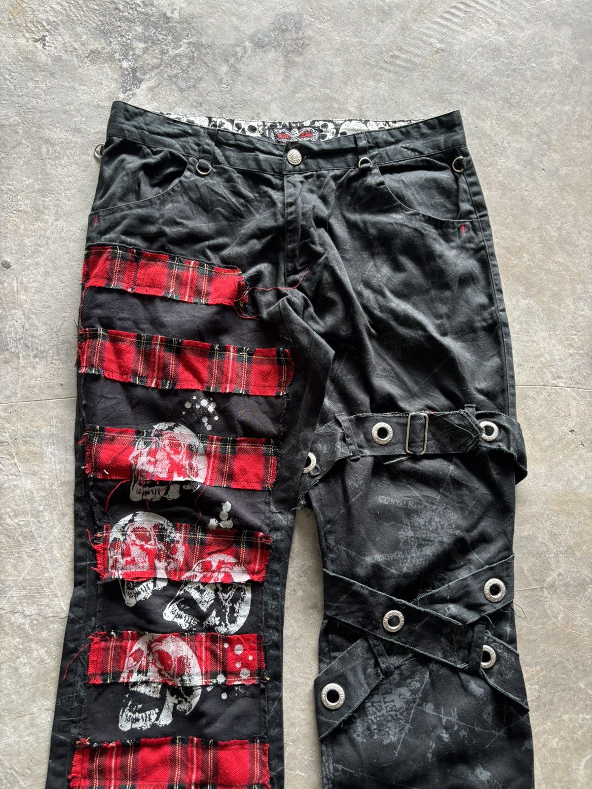 Sex Pot ReVeNGe CRAZY FLARE BONDAGE SEDITIONARIES JAPAN MAD PUNKS SKULL POEM Size US 30 / EU 46 - 2 Thumbnail