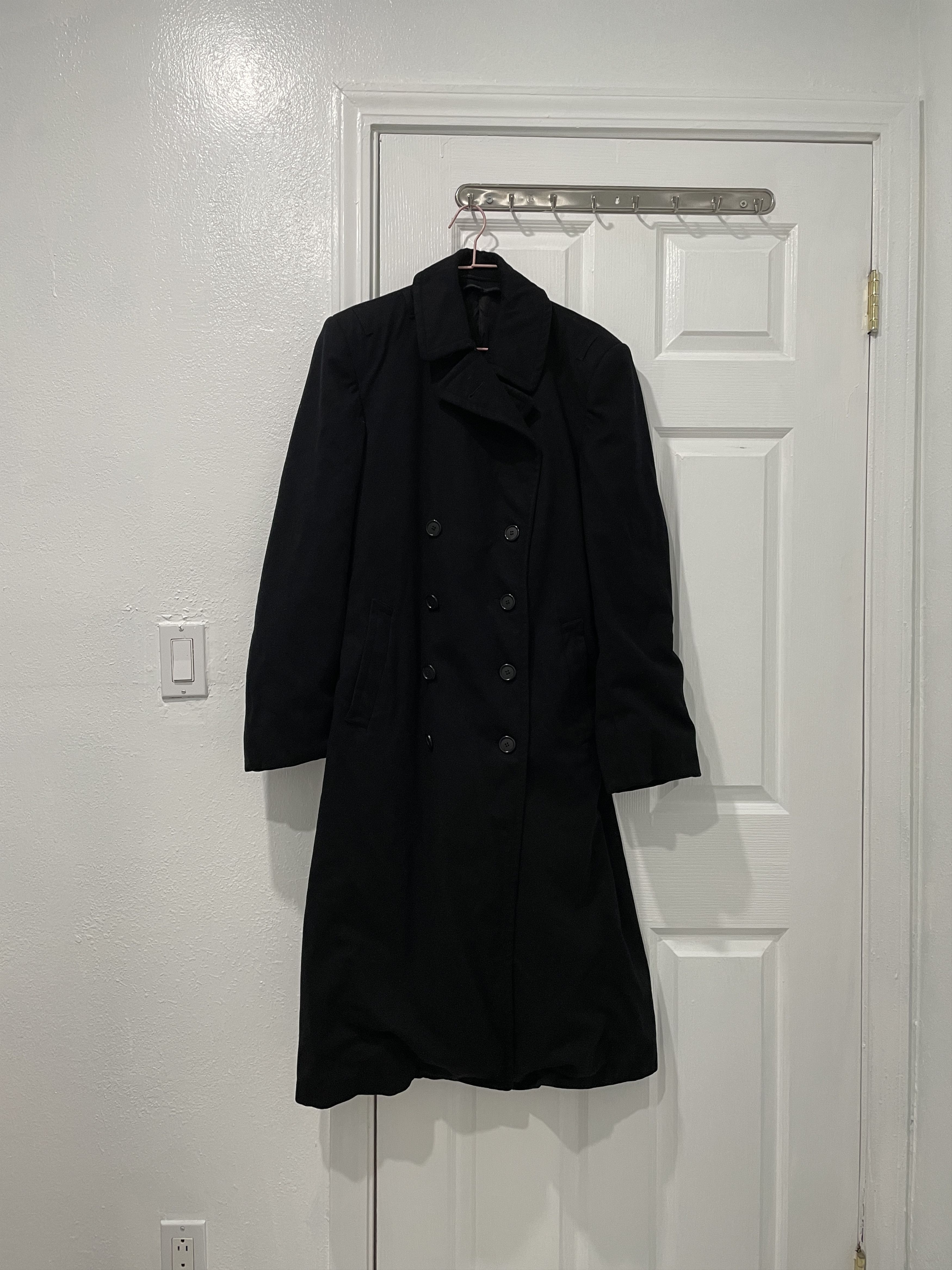 Vintage Black Double Breasted Wool Coat Size US S / EU 44-46 / 1 - 1 Thumbnail
