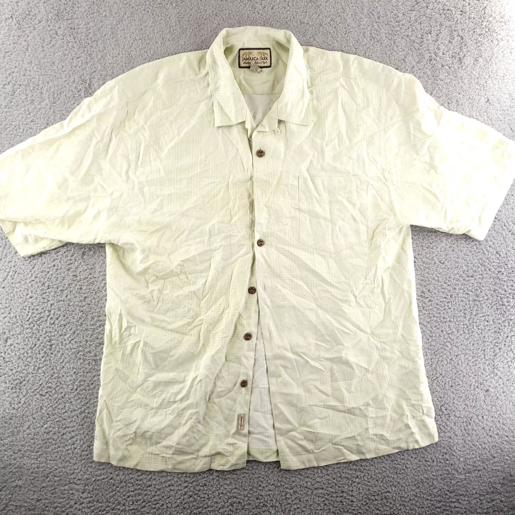 Vintage Hawaiian 100% Silk Shirt Mens Large Green Floral Short Sleeve Button-Up Jamaica Jaxx Size US L / EU 52-54 / 3 - 2 Thumbnail