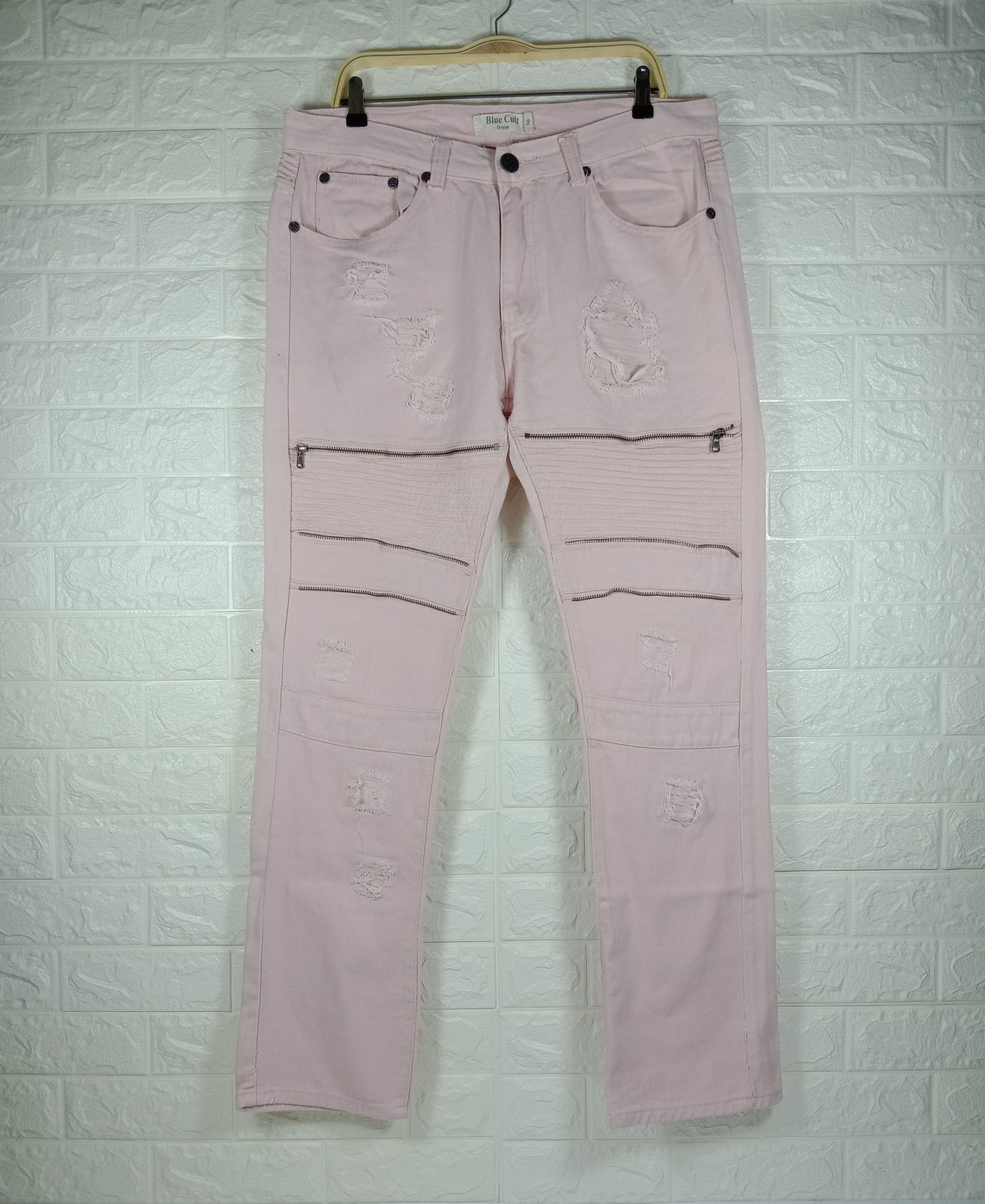 Japanese Brand Vintage Japanese Jeans Ripped Design Blue Cult Denim Size 36" / US 14 / IT 50 - 1 Thumbnail