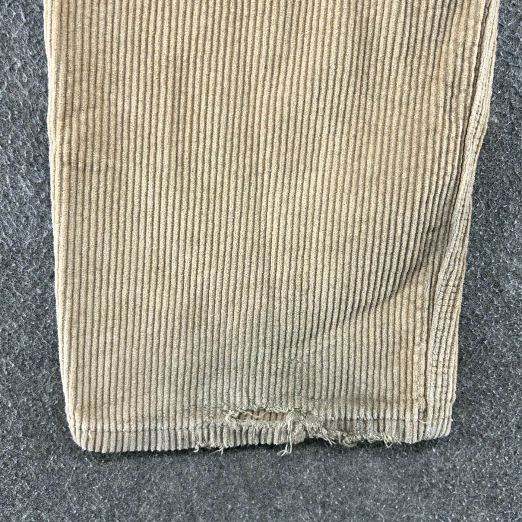 Empyre Empyre Pants Women 2 Chino Corduroy Beige Relaxed Straight 90s Hip Hop Distressed Pockets Baggy Casual Summer Spring Fall Winter Jeans Pants Size 26" / US 2 / IT 38 - 3 Thumbnail