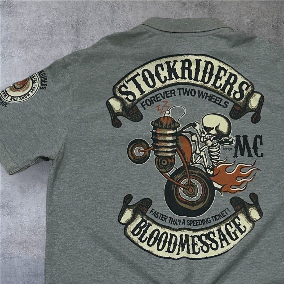 Other BLOOD MESSAGE STOCKRIDERS MOTORCYCLES POLO 🏍️ Size US L / EU 52-54 / 3 - 1 Thumbnail
