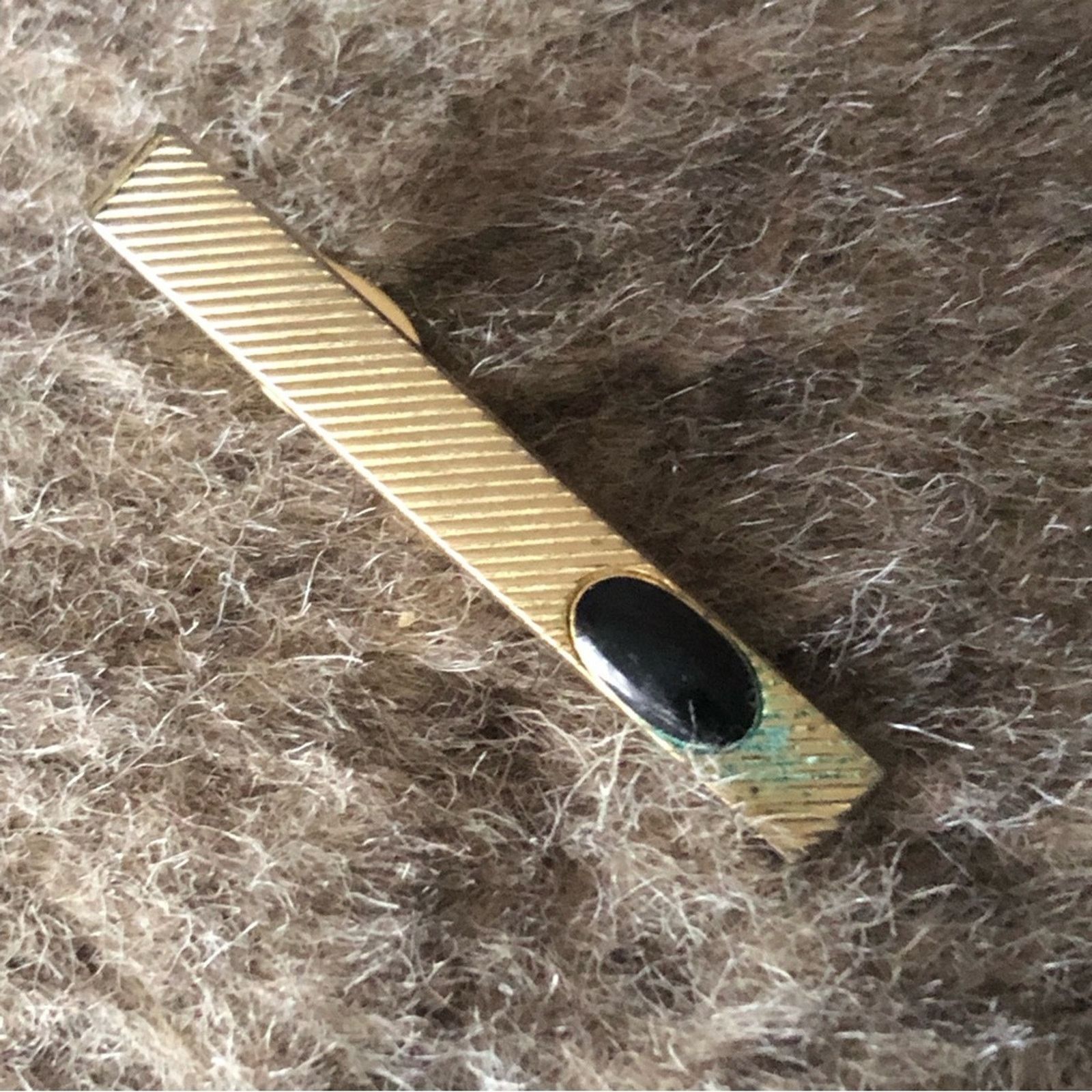 Vintage Vintage men’s gold tone simulated onyx tie bar Size ONE SIZE - 4 Thumbnail