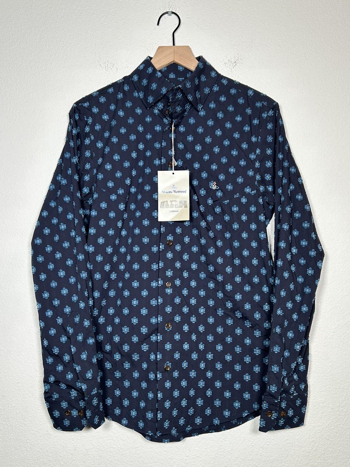 Vivienne Westwood NWT! Tufted Floral Print Logo Button Up Size US M / EU 48-50 / 2 - 1 Thumbnail