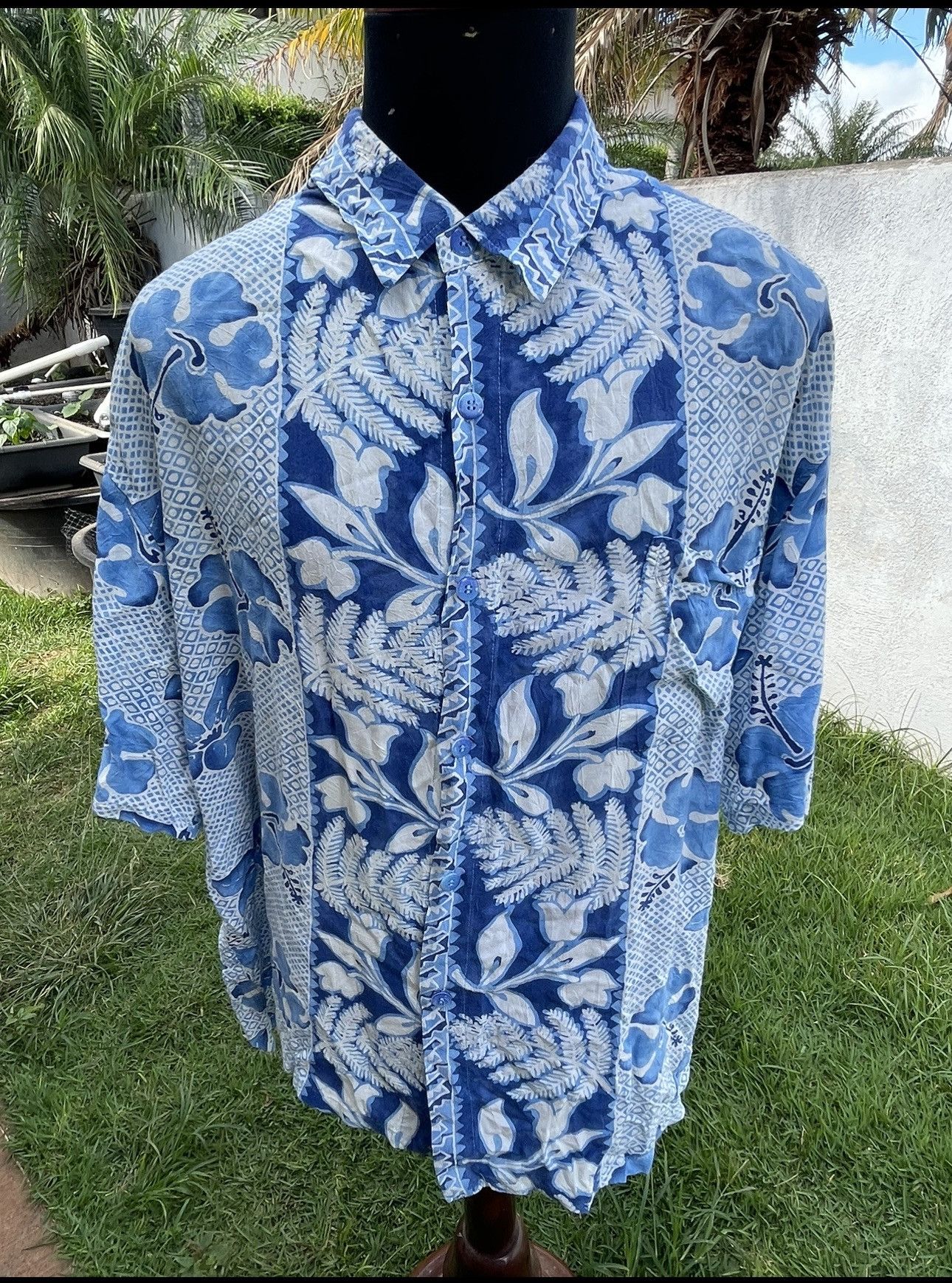 Image of Jams World Men's Edition Hawaiian Shirt Light Blue Men's (Size 2XL)