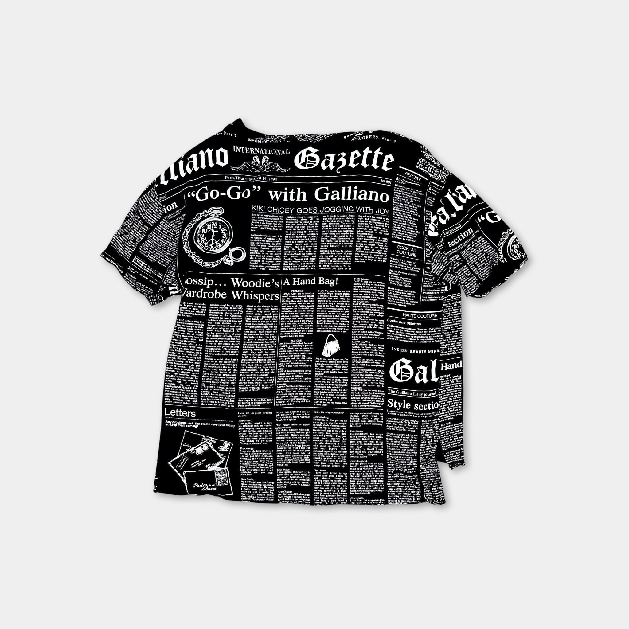 John Galliano Galliano 2000's Newspaper T-Shirt Size US S / EU 44-46 / 1 - 3 Thumbnail