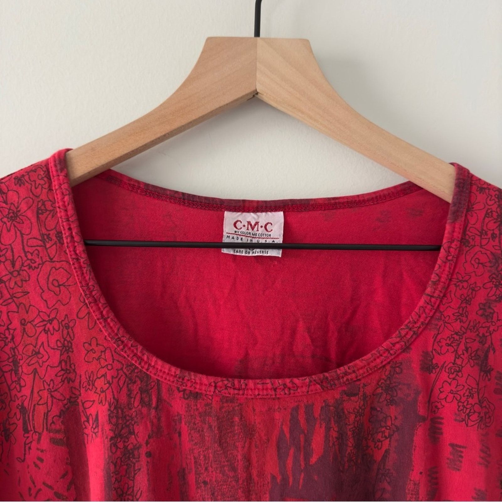 Vintage Vintage patchwork style button front Red babydoll Top Large Size L / US 10 / IT 46 - 8 Thumbnail