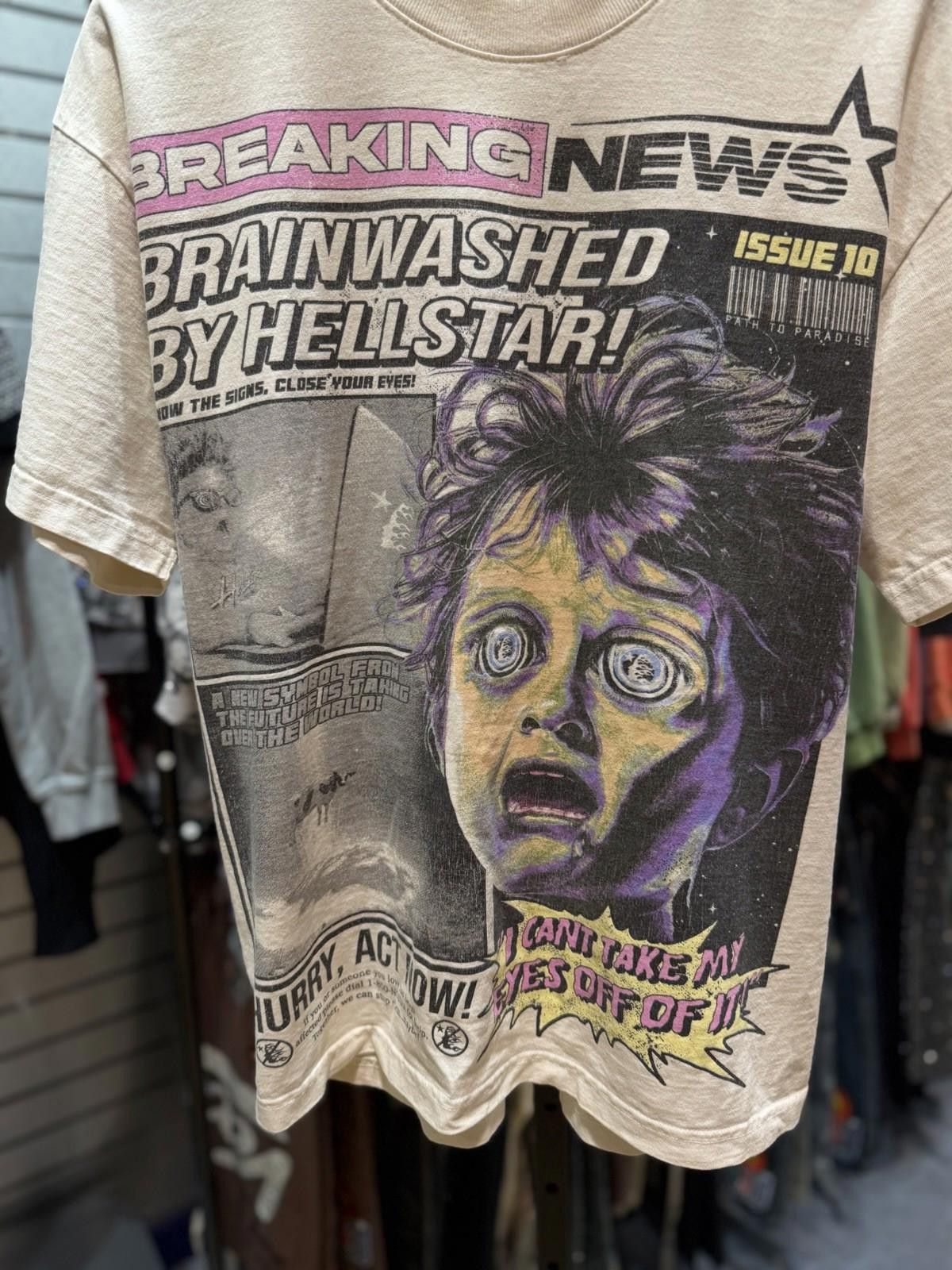 HELLSTAR Hellstar Men's White Brain Wash T-Shirt Size (M) Authentic Size US M / EU 48-50 / 2 - 4 Thumbnail