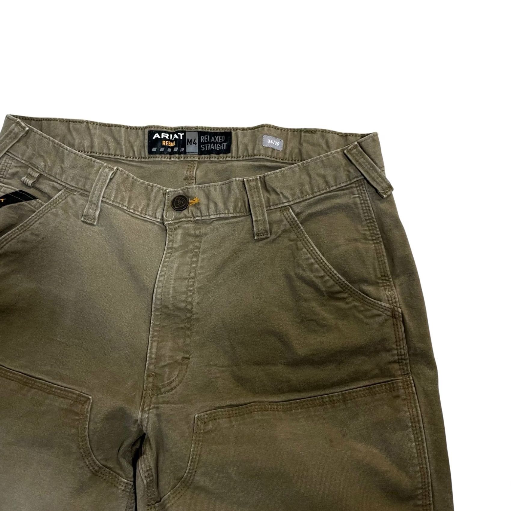 Ariat Ariat Rebar Pants Men’s 36x30 Green Double Knees Carpenter Relaxed Canvas Work Size US 36 / EU 52 - 4 Thumbnail