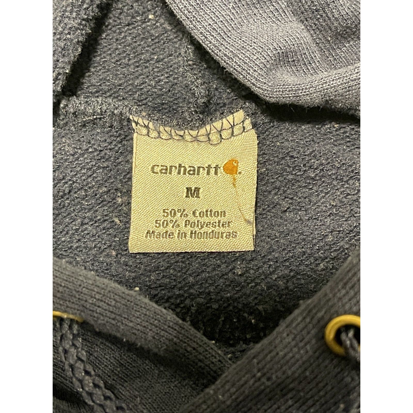 Carhartt Carhartt Hoodie Mens M Navy Blue Pullover Sweatshirt Logo Graphic Print Pockets All Seasons Fleece Size US M / EU 48-50 / 2 - 5 Thumbnail