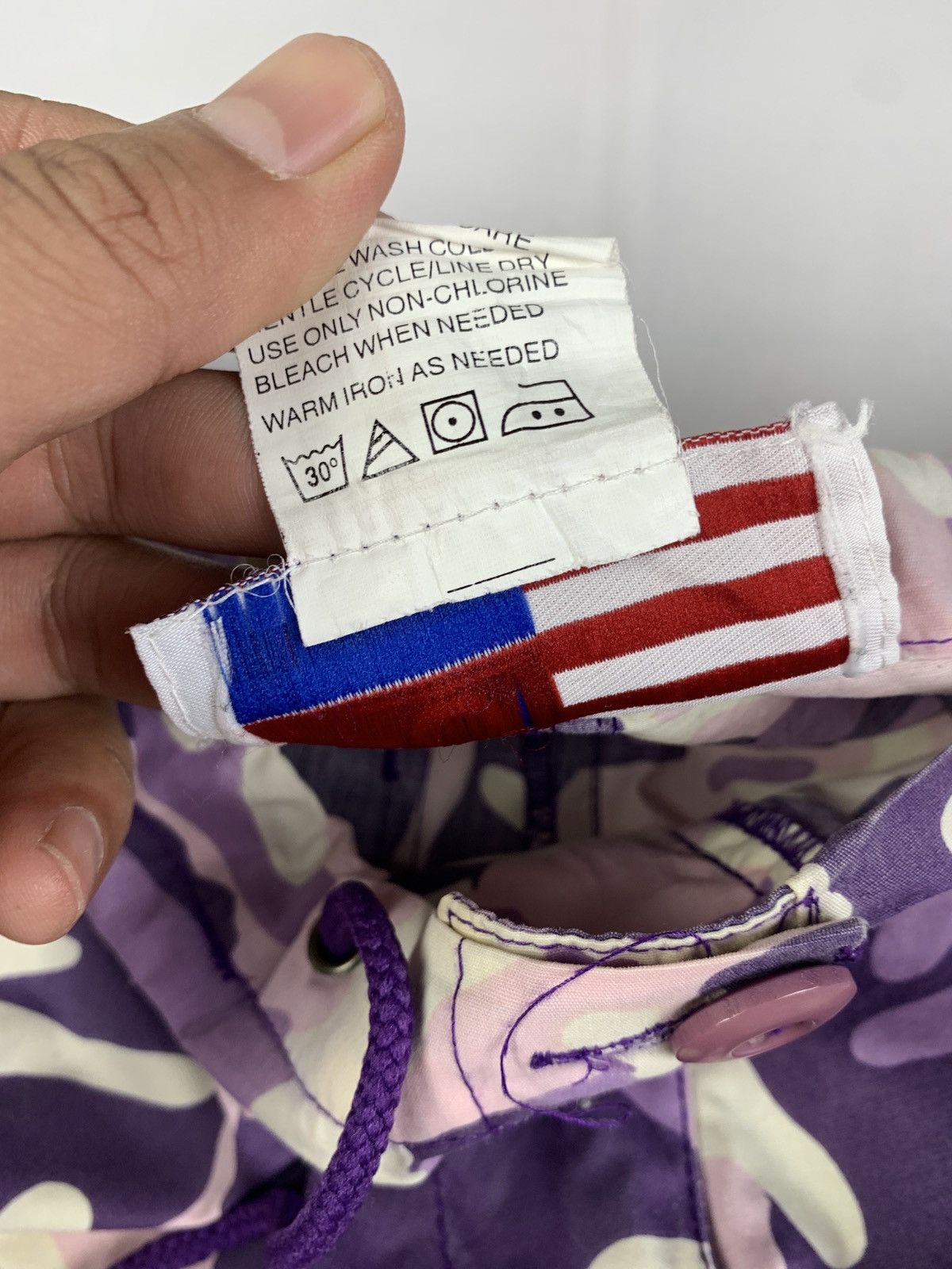 Japanese Brand 2000s UFO USA Purple Camo Combat Cargo Capri Pants Size 28" / US 6 / IT 42 - 12 Thumbnail