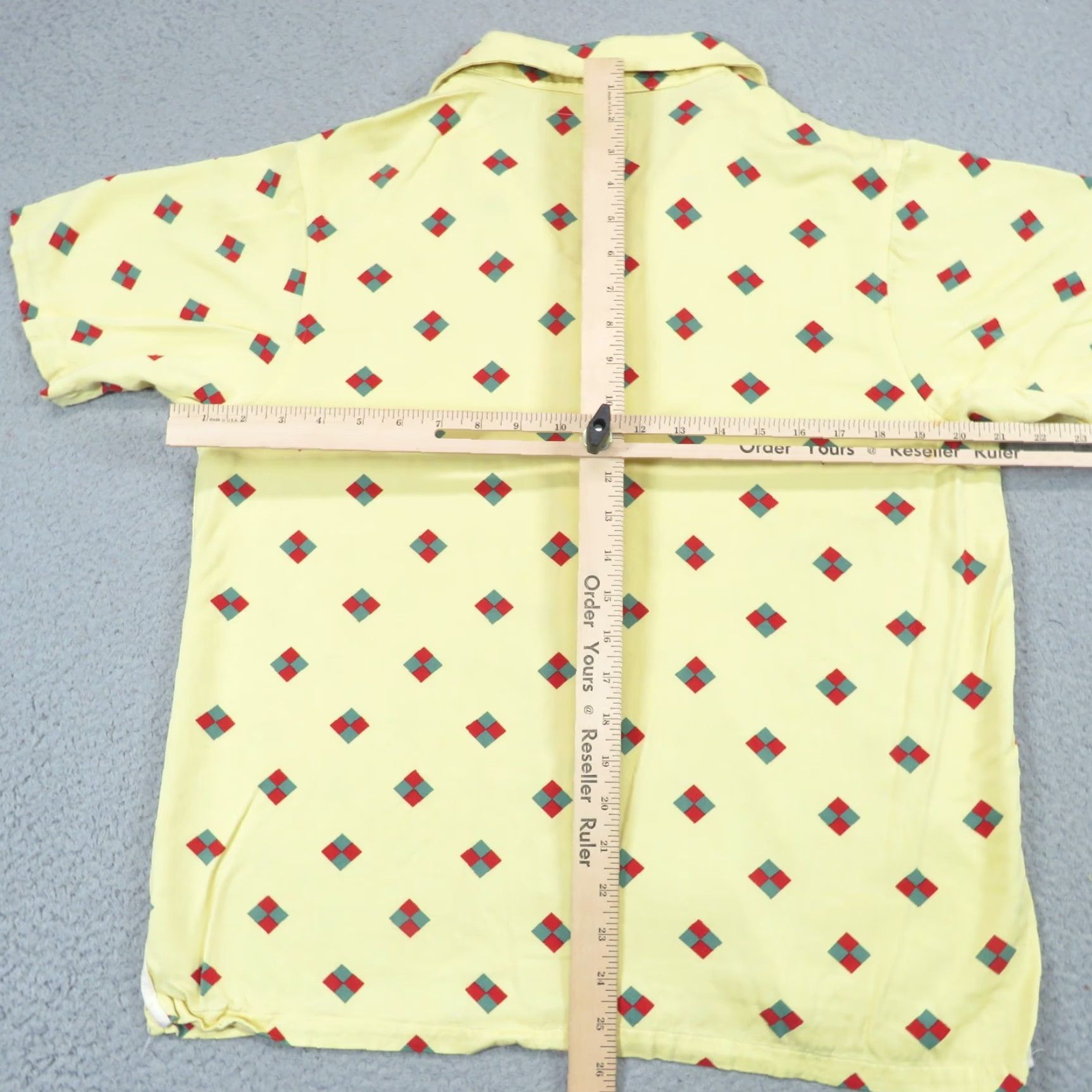 Etro Bogey Boys Shirt Men Small Yellow Geometric Retro Bowling Rockabilly Golf Button Up - 70s 80s Classic Colorful Hawaiian Size US S / EU 44-46 / 1 - 7 Thumbnail
