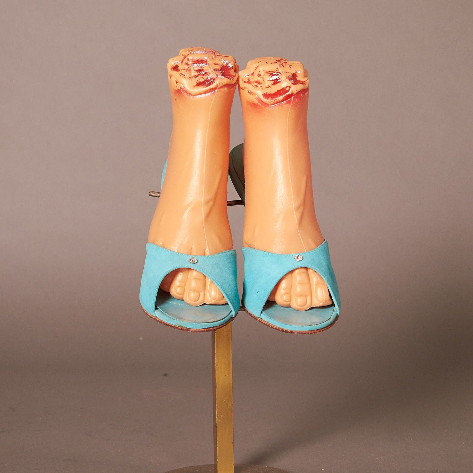 Vintage 1950s Teal Ferncraft Spring-O-Lators Heels Shoes Size US 10 / IT 40 - 2 Thumbnail
